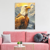 Toile Montagnes d'aquarelle d'aigle chauve (Insitu(Salon))