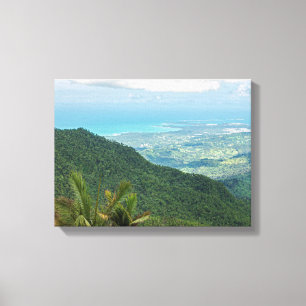 Toile montagnes du luquillo surplombant le littoral de P