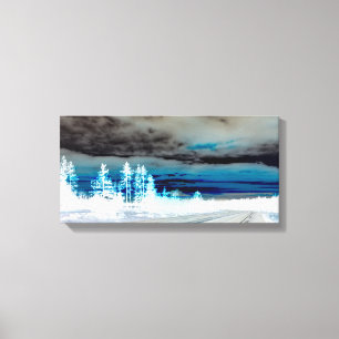 Toile Montagnes en bleu