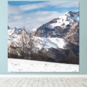 Toile Montagnes en hiver en Espagne, Canfranc (Insitu (Plancher de Bois))