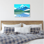 Toile Montagnes enneigées reflétées dans un lac (Insitu(Chambre))
