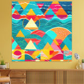 Toile Montagnes et rivière abstraites (Insitu(Salon))