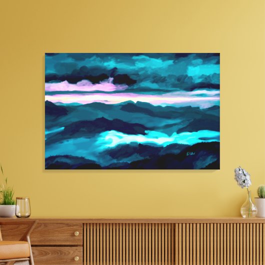 Toile Montagnes fumées (Insitu(Salon))