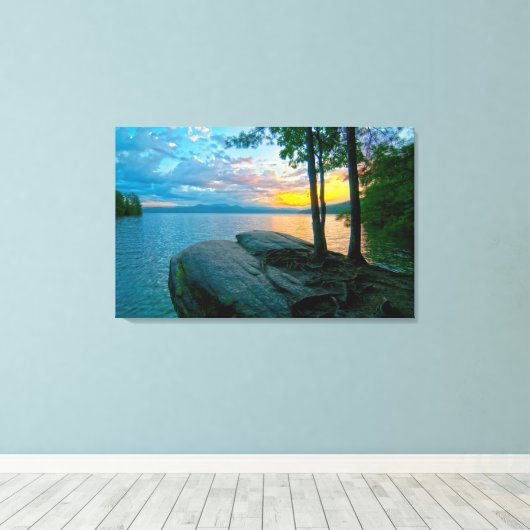 Toile montagnes fumées (Insitu (Plancher de Bois))