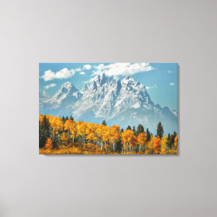 Toile Montagnes grandes de Teton en automne