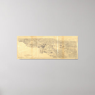 Toile Montagnes Map (1915) de Los Angeles et de San