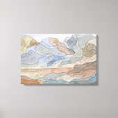 Toile Montagnes Régions Waterline Art Imprimer (Recto)