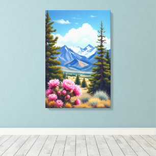 Toile Montagnes Rocheuses du Colorado Cactus en Fleurs
