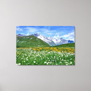 Toile Montagnes   Swiss Alps Valley Spring