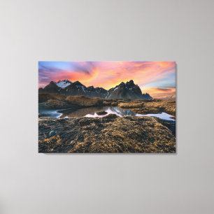 Toile Montagnes Vesturhorn Mountain Islande