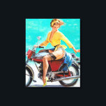 Toile Monter la broche de moto<br><div class="desc">Vintage pinup.</div>
