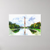 Toile Monument de Washington aquarelle avec reflet (Recto)