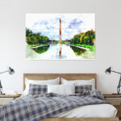 Toile Monument de Washington aquarelle avec reflet (Insitu(Chambre))