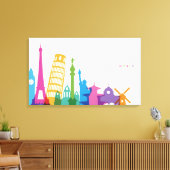 Toile Monuments Mondiaux Pastel Collage (Insitu(Salon))