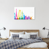 Toile Monuments Mondiaux Pastel Collage (Insitu(Chambre))