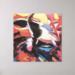 Toile Moody Cow Peinture Abstraite multicolore