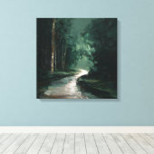 Toile Moody Emerald Forest Path Oil Painting Canvas Art (Insitu (Plancher de Bois))