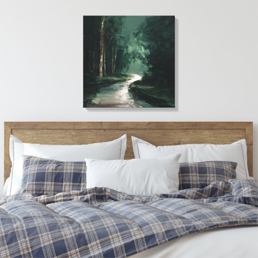 Toile Moody Emerald Forest Path Oil Painting Canvas Art (Insitu(Chambre))