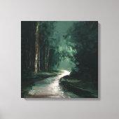 Toile Moody Emerald Forest Path Oil Painting Canvas Art (Recto)