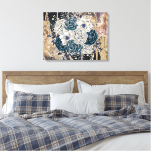 Toile Moody Floral Abstrait Charm Art Mur Vintage