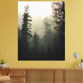 Toile Moody Foggy Treescape Paysage peinture (Insitu(Salon))