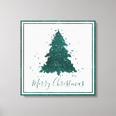 Toile Moody Joyeux Noël | Arbre Turquoise foncé de minui (Recto)