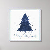 Toile Moody Joyeux Noël | Classy Dark Navy Blue Tree (Recto)