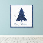 Toile Moody Joyeux Noël | Classy Dark Navy Blue Tree (Insitu (Plancher de Bois))