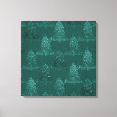 Toile Moody Tree Motif | Noël Turquoise de minuit foncé (Recto)