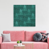 Toile Moody Tree Motif | Noël Turquoise de minuit foncé (Insitu(Salon))