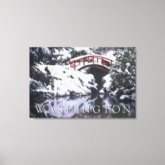 Toile Moon Bridge & Pond en hiver | Seattle, Washington (Recto)