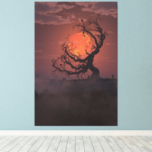 Toile Moon de récolte (Portrait) (Insitu (Plancher de Bois))