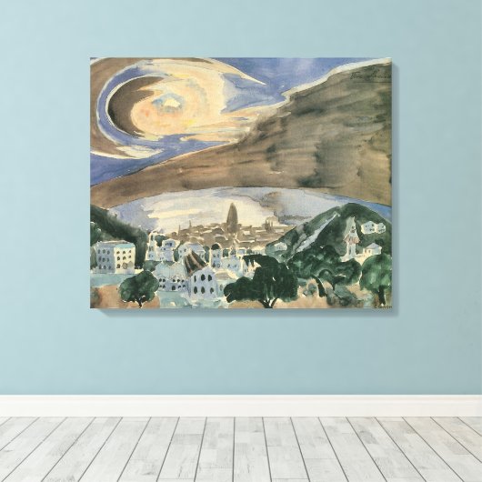 Toile Moon Over Barcelona de Walter Gramatte (Insitu (Plancher de Bois))