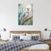 Toile Moonlight Silver Finch – Luxe Metallic Impasto (Insitu(Chambre))