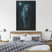 Toile Moonlit Blue White Tiger – Fine Art Canvas (Insitu(Chambre))