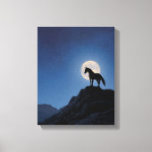Toile Moonrise Horse Cliff Silhouette Art (Recto)