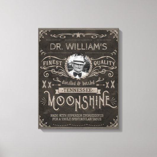 Toile Moonshine Hillbilly Medicine Vintage Custom Brown (Recto)