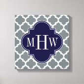 Toile Moroccan Charcoal White #5 Navy 3 Monogram initial (Recto)