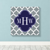 Toile Moroccan Charcoal White #5 Navy 3 Monogram initial (Insitu (Plancher de Bois))