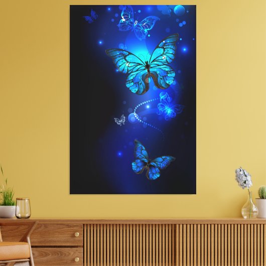 Toile Morpho Butterfly in the Dark Background (Insitu(Salon))