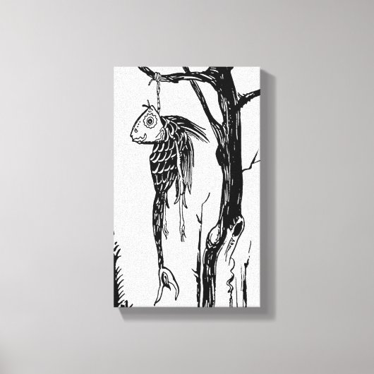 Toile Morue, accrochant sur une branche (Recto)