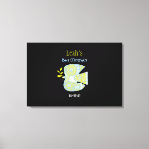 Toile MOSAIC DOVE of PEACE Bat mitzvah Sign-In Board