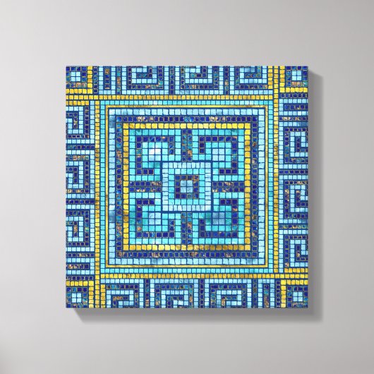 Toile Mosaic Tile Greek Meander Key (Recto)