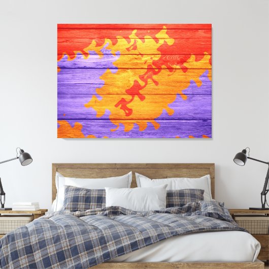 Toile Mosaïque Abstrait Pastel Wood (Insitu(Chambre))