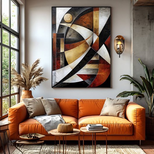 Toile Mosaïque Abstraite Terreuse