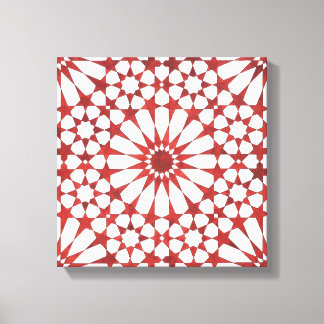 Toile Mosaïque andalouse rouge ALHAMBRA