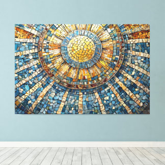 Toile mosaïque céleste soleil 004