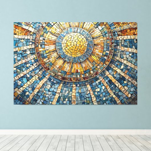 Toile mosaïque céleste soleil 004 (Insitu (Plancher de Bois))