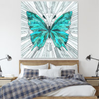Mosaïque de papillon - vert émeraude et gris