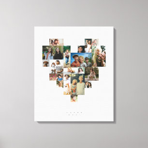 Toile Mosaïque de photos en forme de cœur